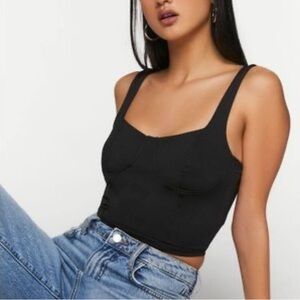 🔴 Zara Black Bustier Crop Top